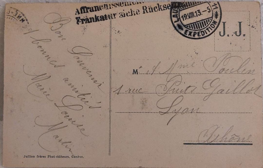 Cartoline postali: GENÈVE  -  Quai du Léman  -  1913 – Usato da Delémont venduto da Domdom1 1