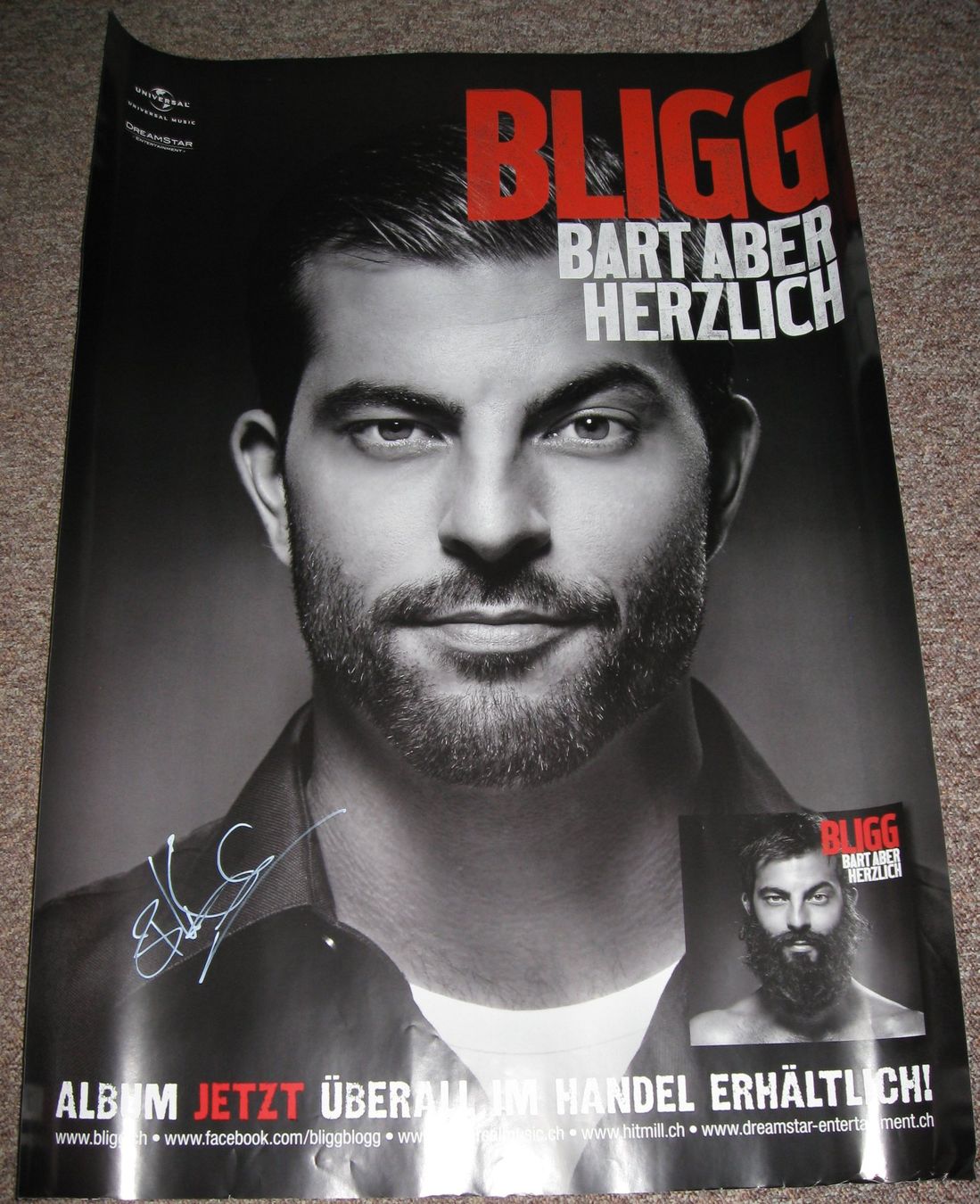 Foto & Immagini: Signiertes Poster Bligg - Bart aber herzlich – Nuovo (secondo la descrizione) da Burgdorf venduto da Crubi 1