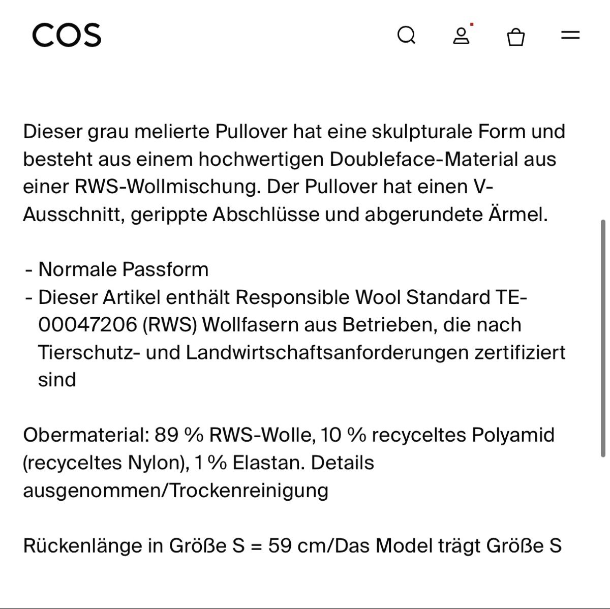 Cos Maglioni & Felpe: COS COS Wollpullover mit V-Ausschnitt – Usato da Herisau venduto da LauraHope 7