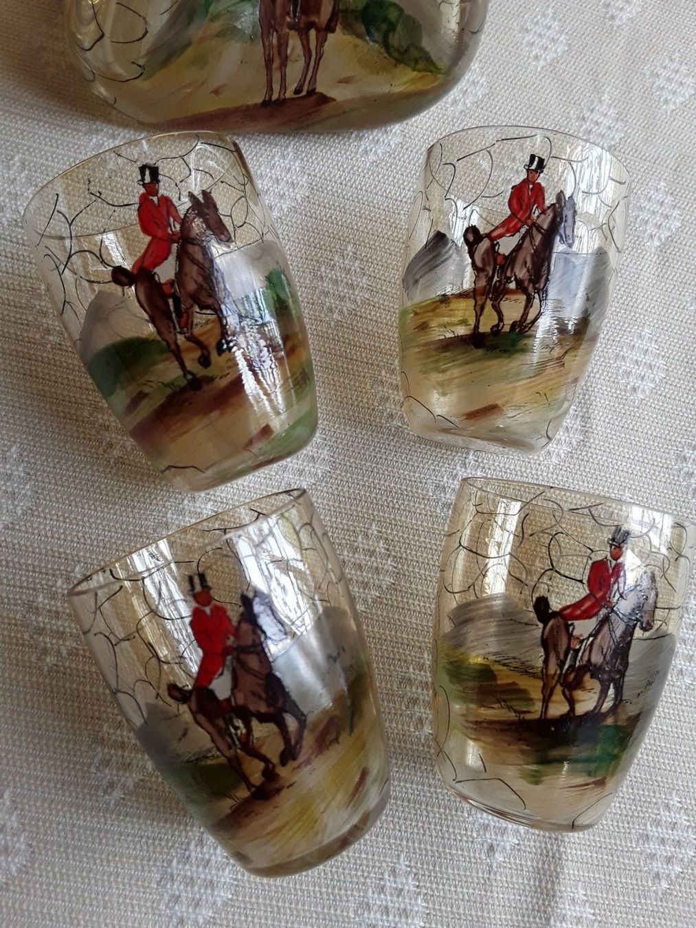 Caraffe: Schnapskaraffe ANTIK plus 4 Gläser Handmade ca 1900 – Usato da Zürich venduto da helsan 5