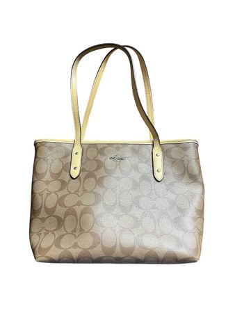 Sac Coach Monogramme Beige Cuir vintage