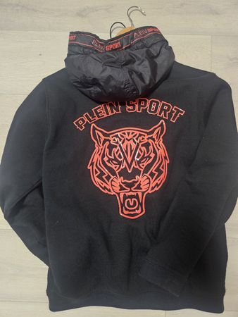 Plein Sport Hoodie / Sweatjacke Schwarz mit Tiger L