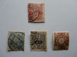 Japan Kaiserreich ca. 1910 ; 5 Werte ; Gestempelt z.T. Falz