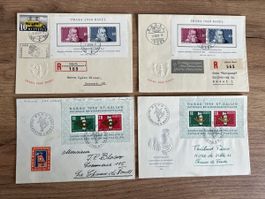 4Stk. schöne FDC mit Sonderblocks W31+W38 —> SBK 290.-