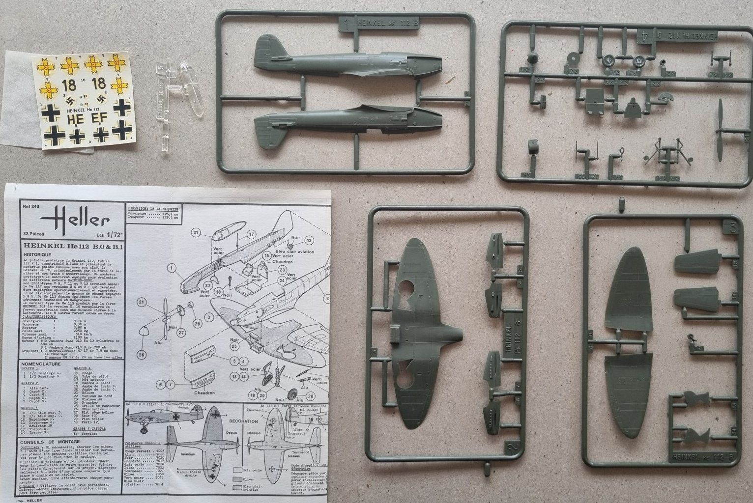 Heller Modellbausätze & Standmodelle: 1/72 Heller He 112 B (240) – Gebraucht aus Grand-Lancy von LFW 4