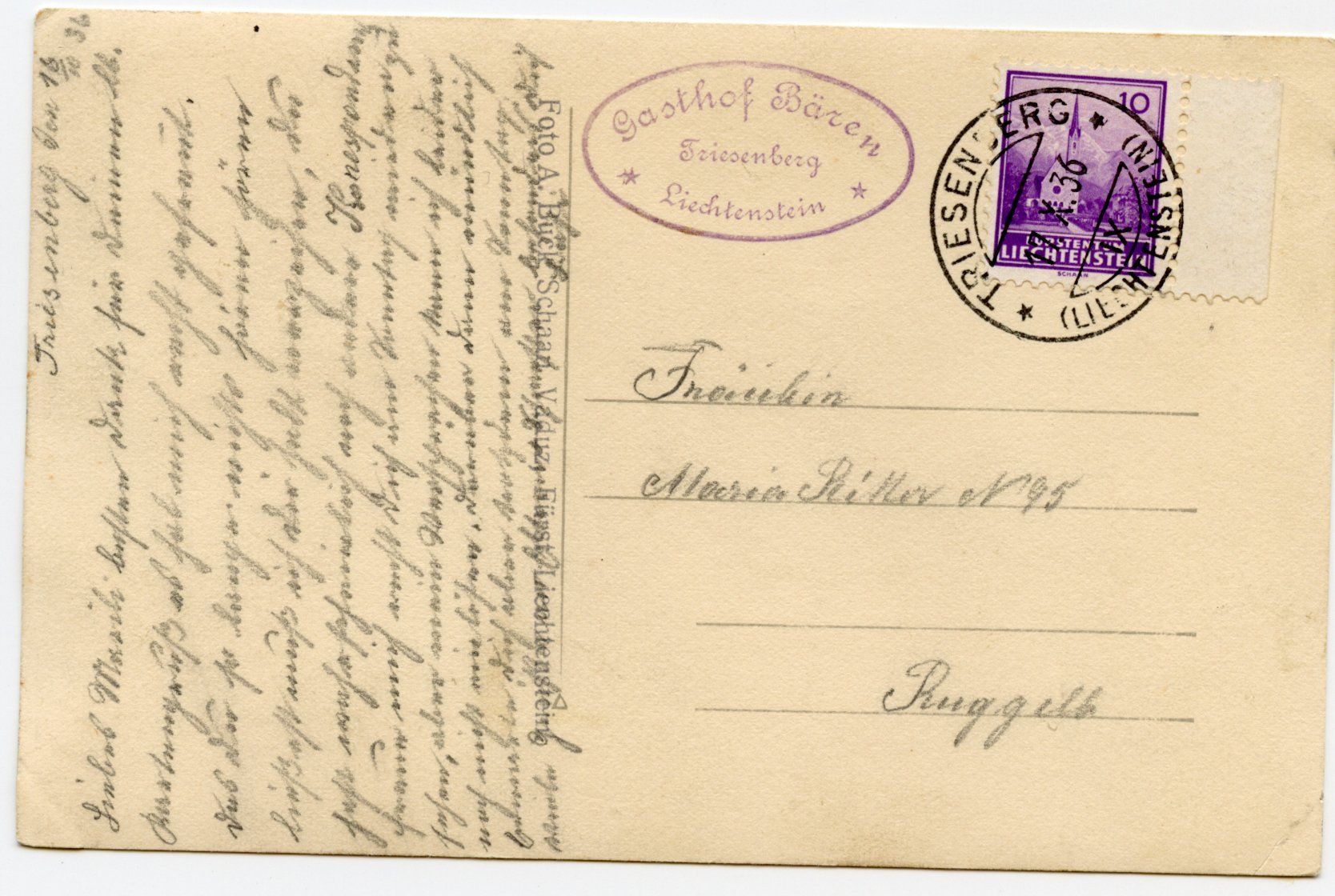 Cartes postales: Triesenberg AK 1936 – D'occasion à Ruggell par spalkur42 1