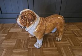 XL Vintage Keramik Bulldogge Italien 60er 70er Jahre