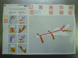For Your Saftey Karte von CONCORDE Air Frace