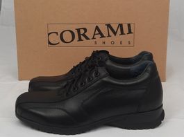 CORAMI Anilin elegante Schnürer Halbschuhe schwarz Gr. 39