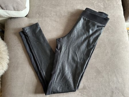 Legging tissu similicuir effet craquelé noir S
