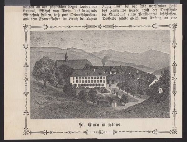 Incisioni: ST. KLARA IN STANS, HOLZSTICH 1900 – Usato da Grüningen venduto da Kartensammler 2