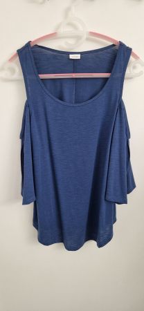 Lascana Shirt schulterfrei blau - Gr. 32/34