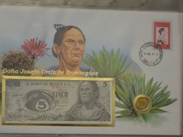 11 Banknotenbriefe mit Münzen