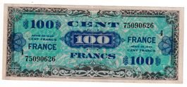 Banknote Frankreich Militär Banknote 100 francs 1944