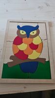 Holzpuzzle Eule bunt, Lernspielzeug für Kinder, Top!