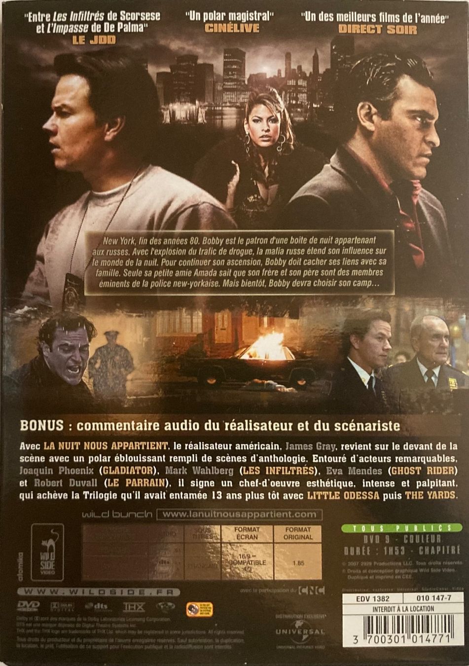 Tutti i DVDs: LA NUIT NOUS APPARTIENT – Usato da Poliez-Pittet venduto da Newtown-Records 1