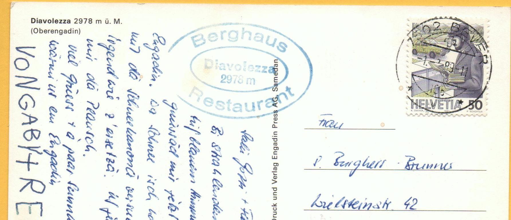Cartes postales: PONTRESINA Berghaus und Luftseilbahn Diavolezza – D'occasion à Jona par philajona 1