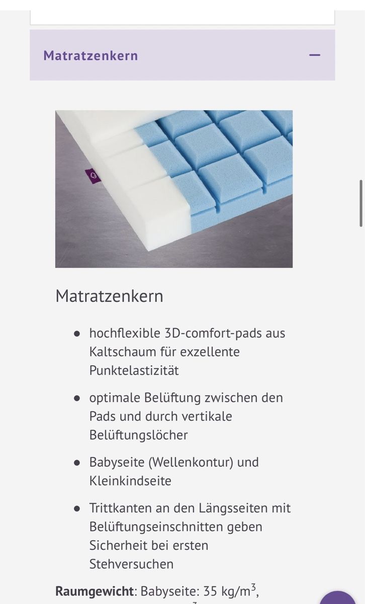 Matratzen: Kindermatratze Träumeland 70x140cm – Gebraucht aus Kirchberg BE von _lb5t 5