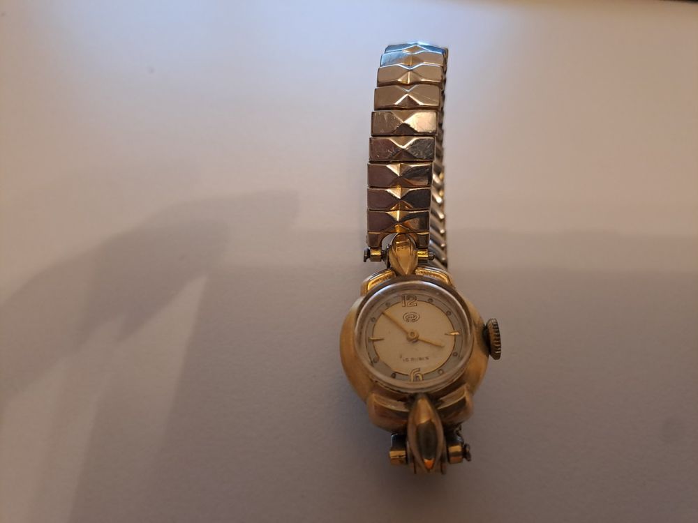 Antike Damenuhr, Walz-Gold-Double, 20 Mikron, defekt (Defekt) in