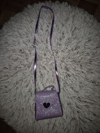 Handtasche lila Glitzer (H&M) mit Herz für kleine Ladys 