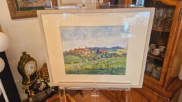 Aquarell Kloster Notkersegg, St. Gallen, signiert
