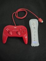 WII CONTROLLER CLASSIC PRO RED + WII CONTROLLER WHITE