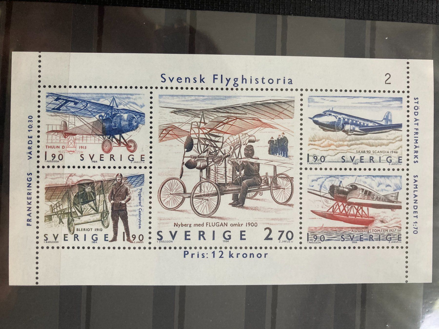 Tutti i francobolli: Schweden 1984 Block Luftfahrtgeschichte postfrisch – Nuovo (secondo la descrizione) da Liestal venduto da schnueps