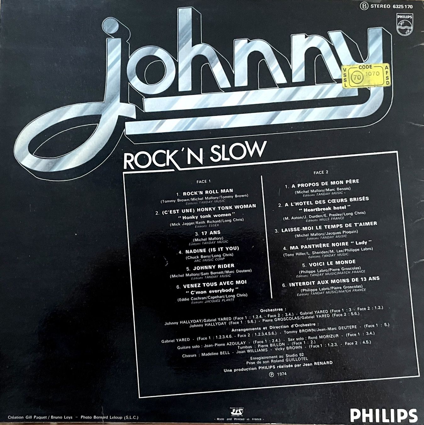 Dischi in vinile: Johnny Hallyday - Rock'n'Slow – Usato da Savagnier venduto da Ne2065 1