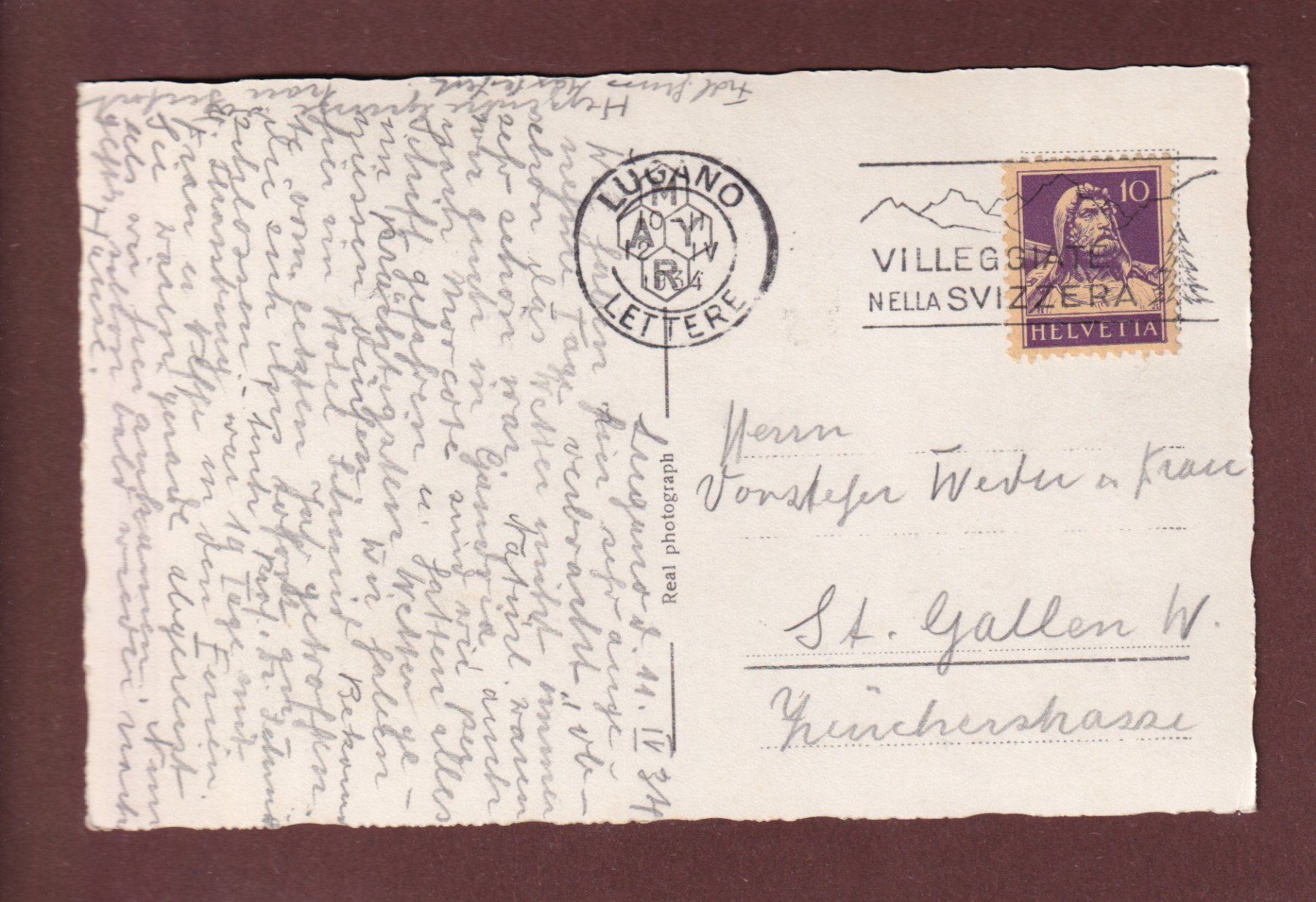 Ansichtskarten: SAN SALVATORE - 1934 – Gebraucht aus Pully von nicecards-shop 1