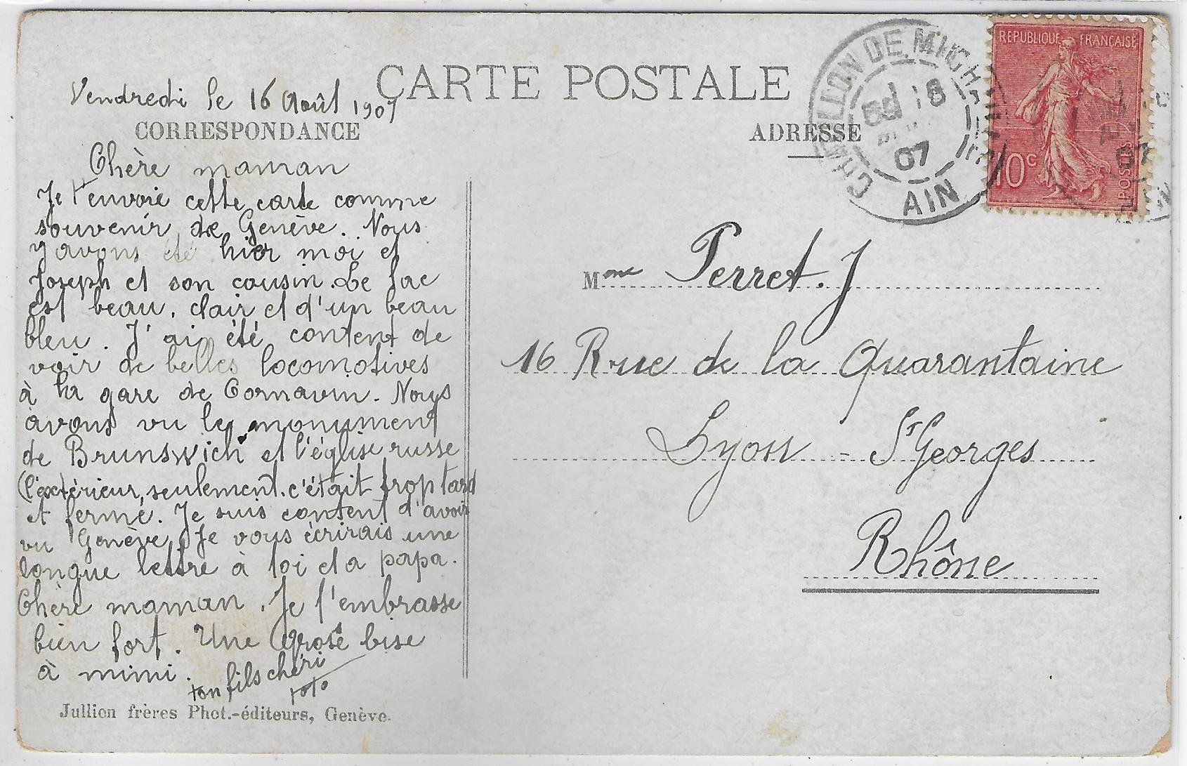 Cartoline postali: Geneve - Parc Mon Repos - Litho – Usato da Ettingen venduto da Kartenplanet 1