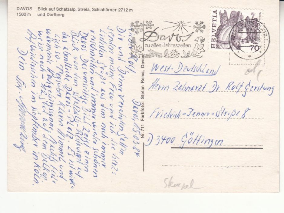 Cartoline postali: Davos 1984 – Usato da Bürglen TG venduto da StampGraf 1