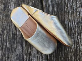 Babouches/Leder gold-Ledersohle (37)