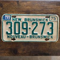 🇨🇦1975 Vintage Autoschild, New Brunswick 309-273 - Kanada 
