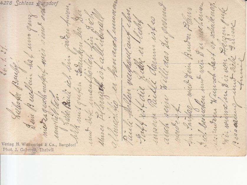 Cartoline postali: Burgdorf 1921 – Usato da Bürglen TG venduto da StampGraf 1