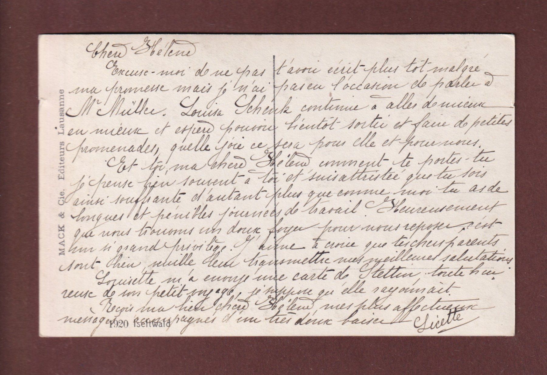 Cartoline postali: ISELTWALD - Verset – Usato da Pully venduto da nicecards 1