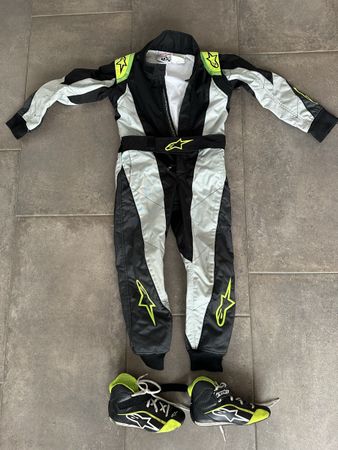 Alpinestars Kartanzug Grösse 120 mit Schuhen Grösse 30