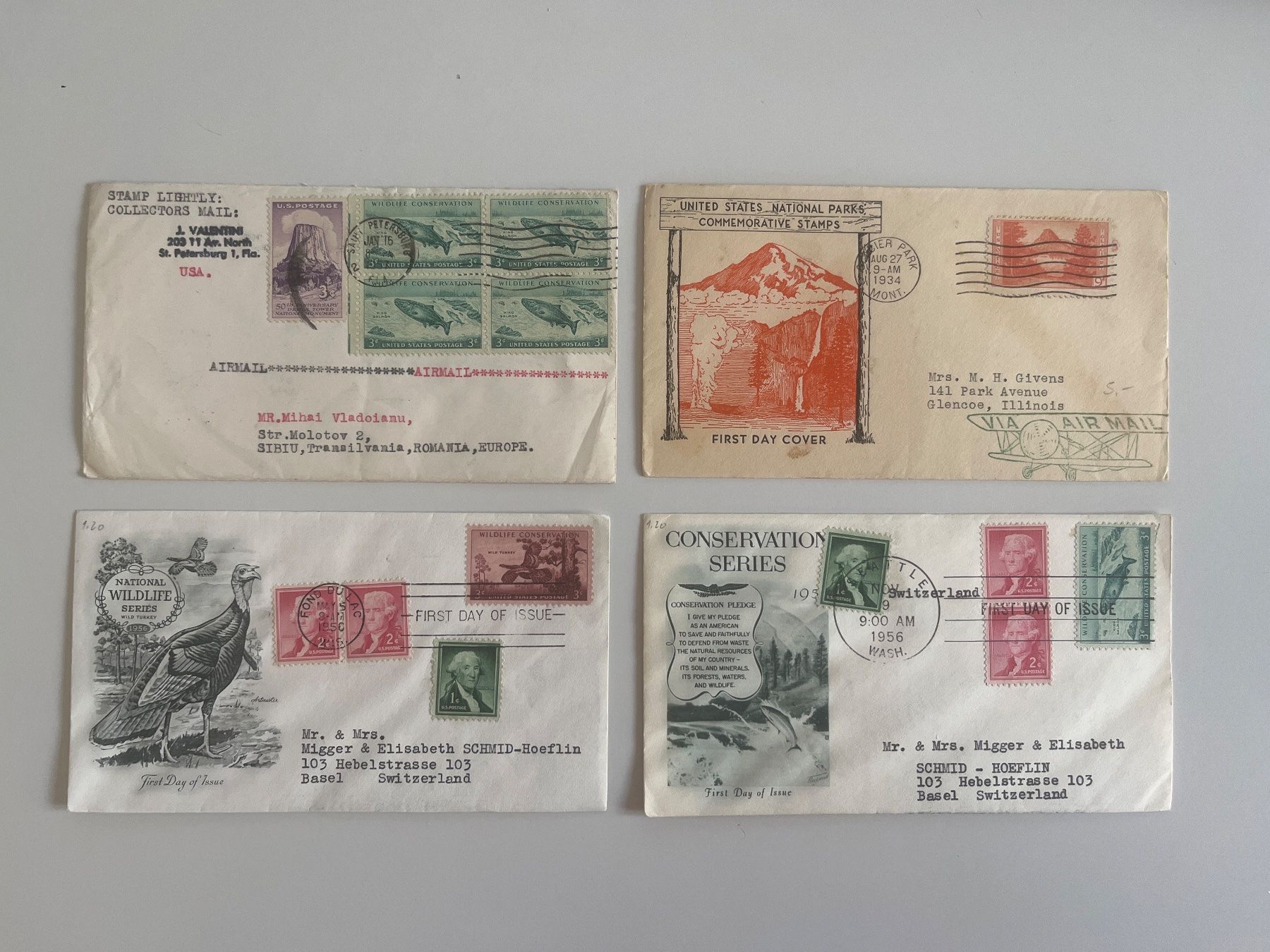 Alle Briefmarken: Ganzsachen USA – Gebraucht aus Adliswil von derrick0825