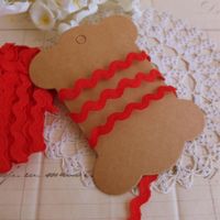 Zick Zack Band 4M Polyester rot 5mm rouge ruban