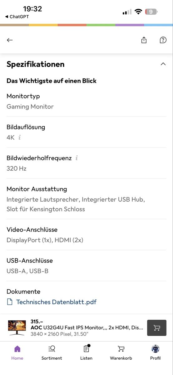 Monitor: AOC 32" Gamingmonitor - Neuwertig – Nuovo (secondo la descrizione) da Therwil venduto da ThomiNYC 6