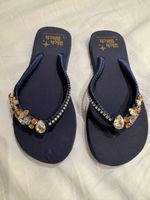Sommer Flip Flops mit mehrfarbigenSchmucksteinen, Grösse 38,