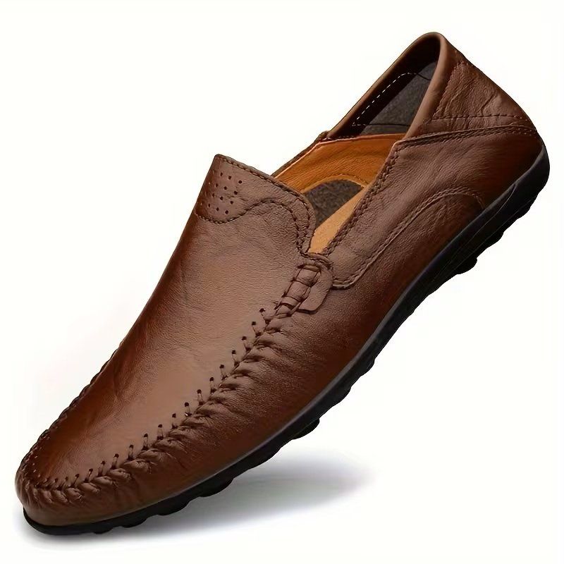 Scarpe da uomo: Leichte Sommerslipper aus Leder mit Gummisohle Gr. 42 – Nuovo e nell'imballaggio originale da Bern venduto da Prasolux 1