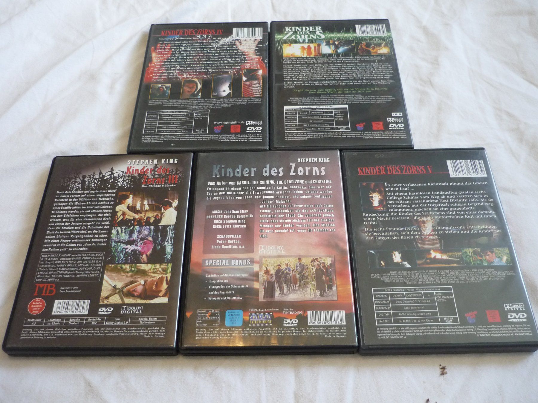 Tutti i DVDs: 5x DVD Horror - Kinder des Zorns - Stephen King – Usato da Beringen venduto da zzRegal 2