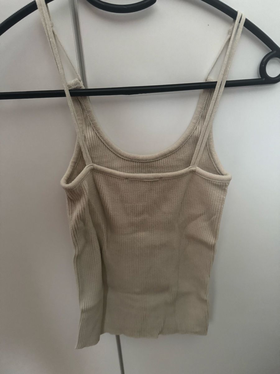 Mango Tops: Débardeur Mango taille S - Beige côtelé – Neu (gemäss Beschreibung) aus Meyrin von mai_pl7s 2