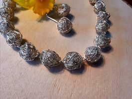 Sonderverkauf filigranes 2-teiliges 925/- Silber-Set 83,3gr.