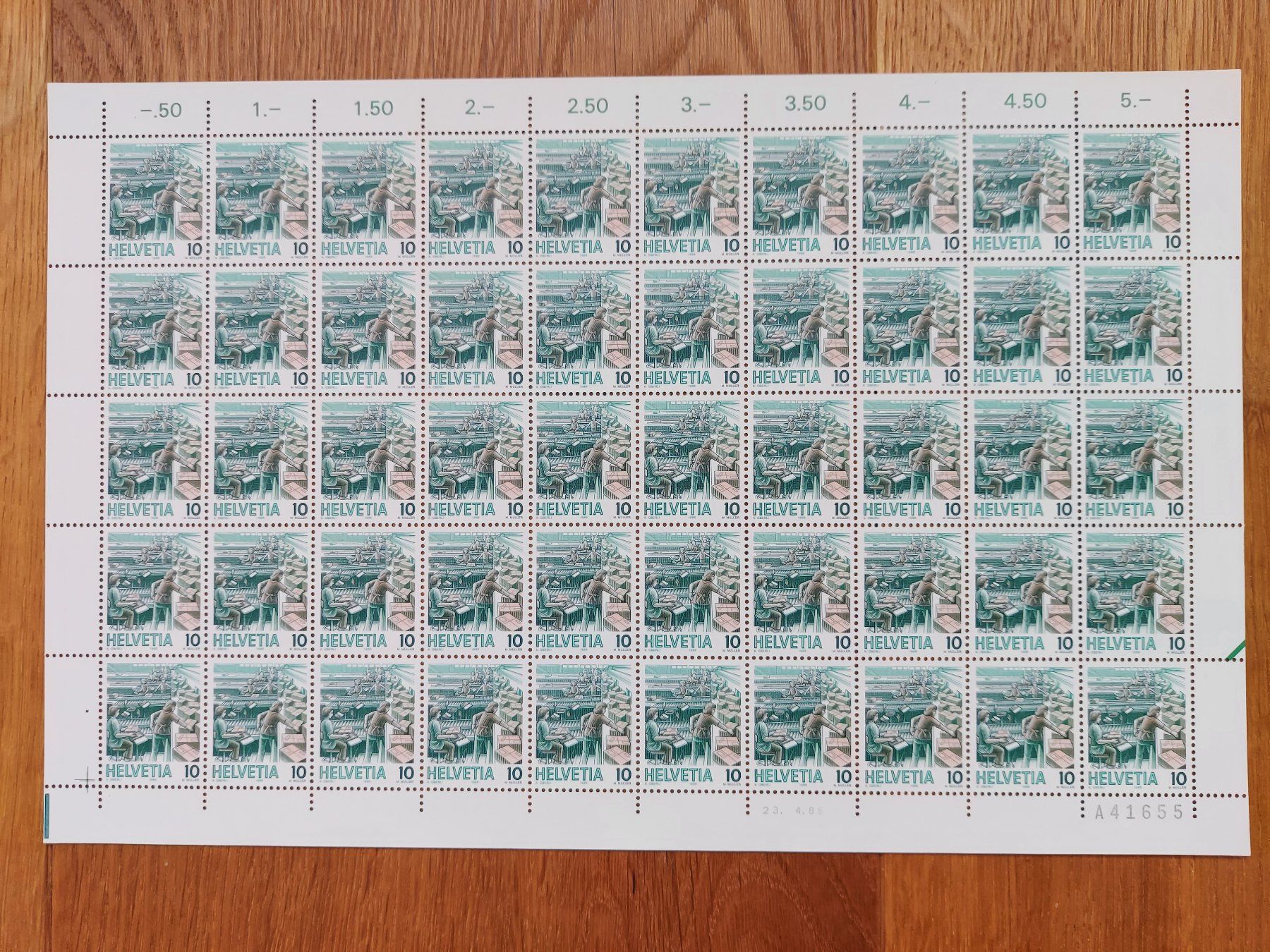 Tutti i francobolli: Postfrisch, gültige Schweizer Frankatur, Briefmarkenbogen – Nuovo e nell'imballaggio originale da Heiden venduto da ber_b77f