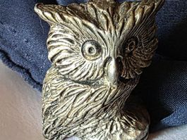 Eule Figur Silber  mit Stempel 95%