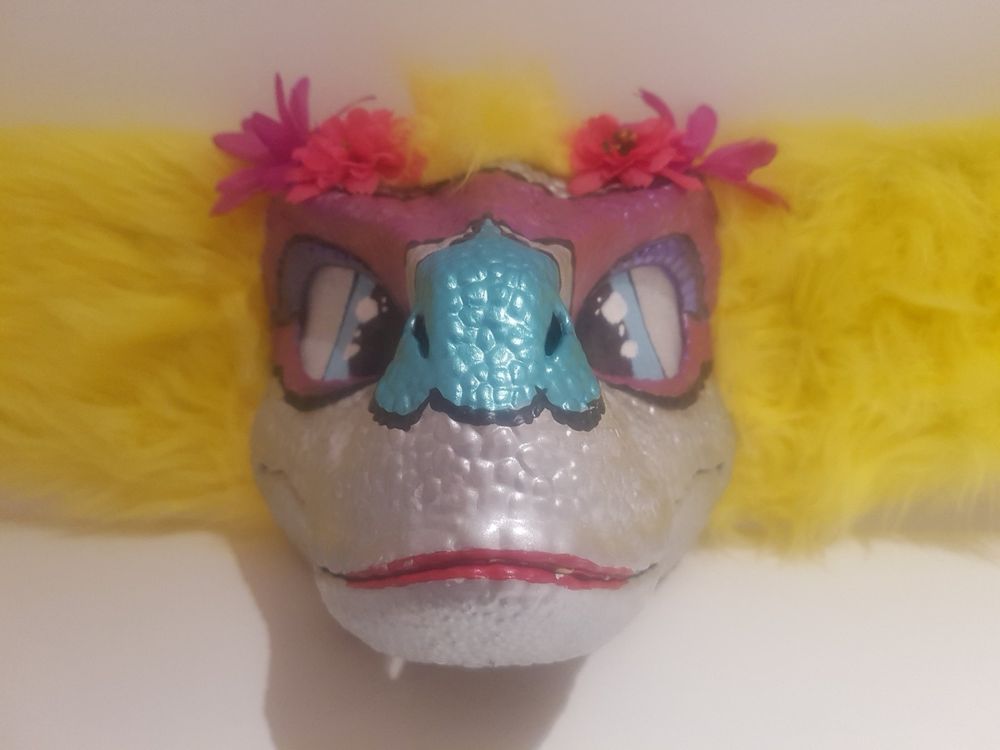 Fasnachts Dinosaur Mask - Dinosaurier-Maske, yellow fur ears | Kaufen ...