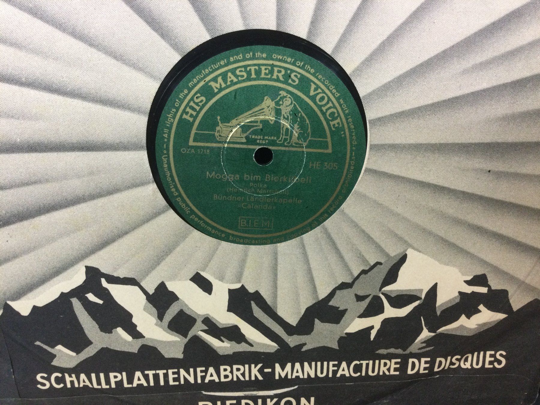 Vinyles: Schellackplatten Bündner Studenta Kappelle Calanda – D'occasion à Wangen SZ par kuriosum12 1