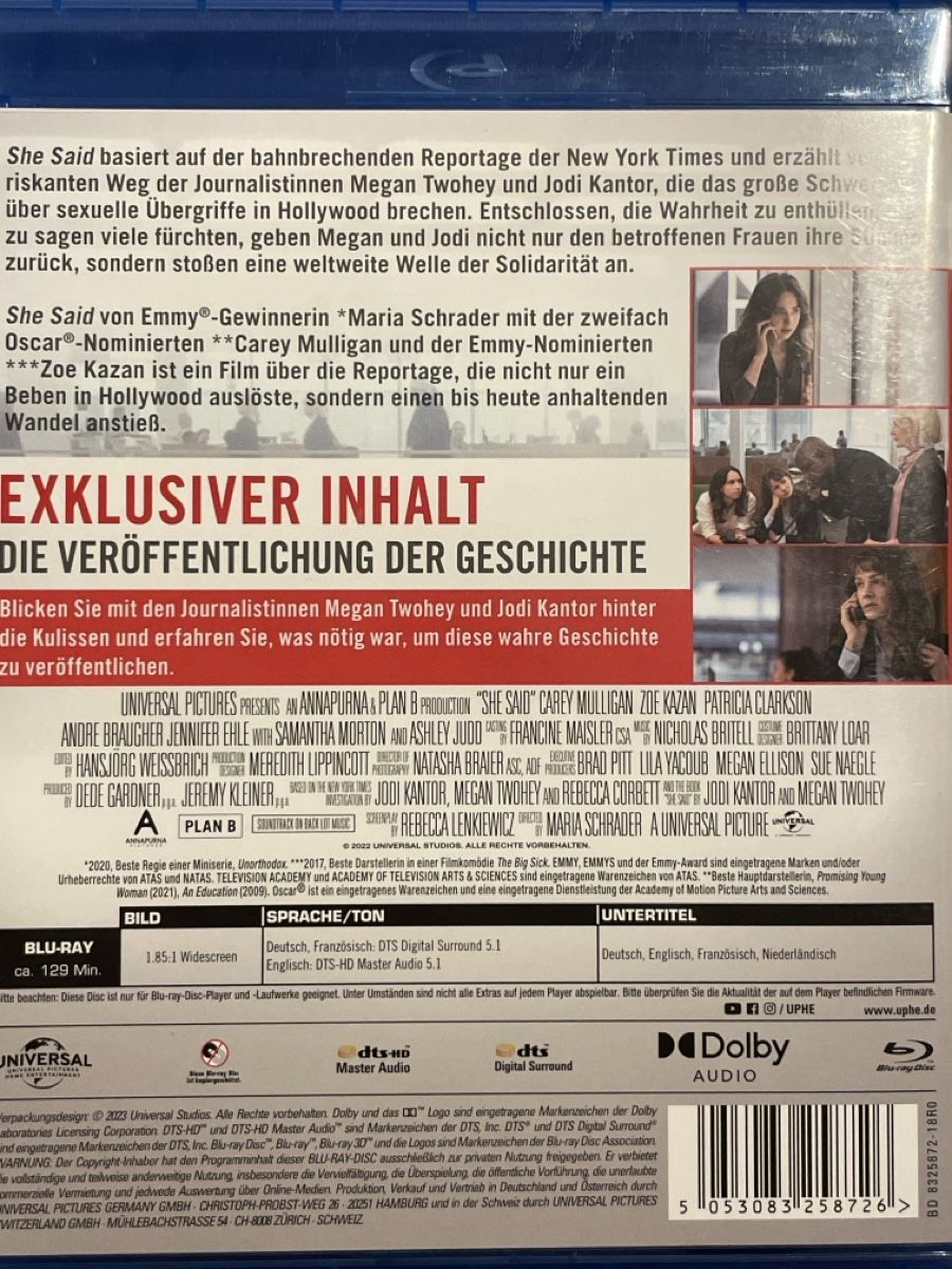 Tutti i DVDs: She Said (2022) – Nuovo (secondo la descrizione) da Waldenburg venduto da Gonzo8 1