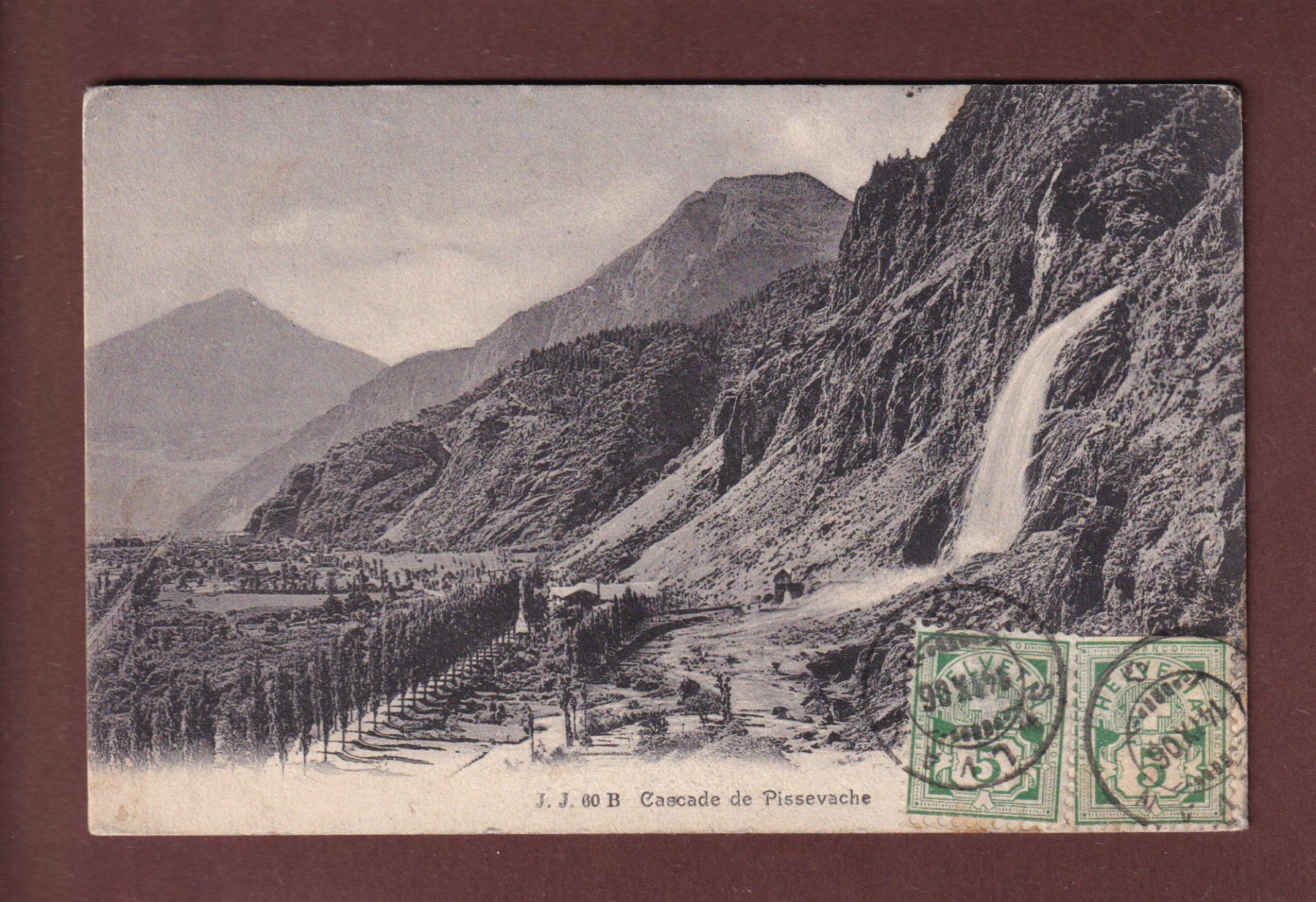 Cartoline postali: Cascade de PISSEVACHE - 1906 – Usato da Pully venduto da nicecards-shop